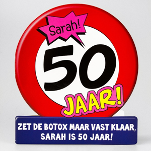 Wenskaart Sarah 50 Jaar Verkeersbord Wenskaart Sarah 50 Jaar Verkeersbord